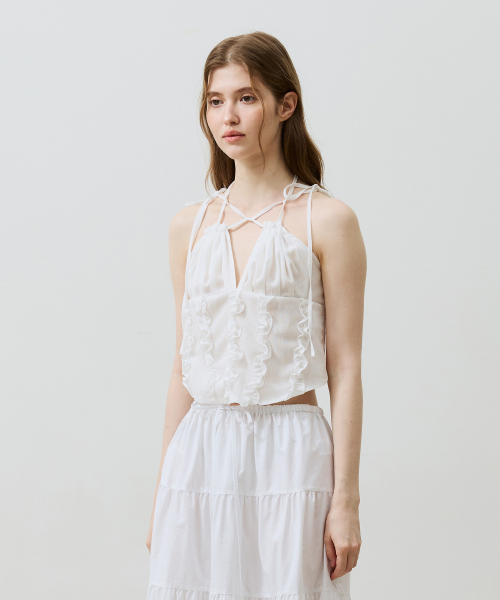 ARI(アリ)の「REVE CORSET SMOCKED TOP / WHITE(シャツ/ブラウス・レディース・ホワイト・FREE)」の4枚目の写真