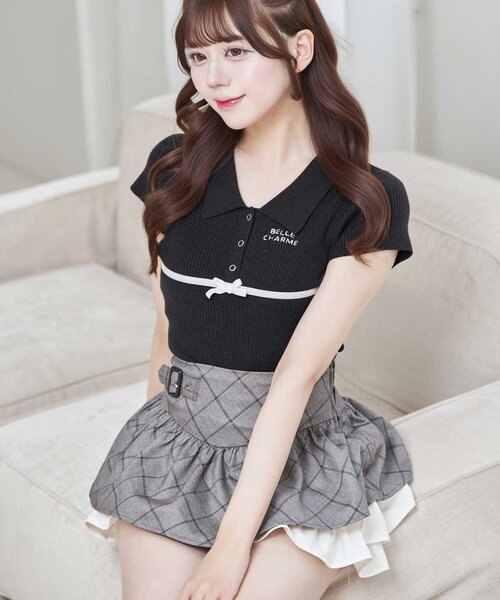 OLIVE des OLIVE（オリーブデオリーブ）の「【Belle Charme】Color Block Tiered Skirt（スカート・レディース・ベージュ/グレー/ブラック・FREE）」の5枚目の写真