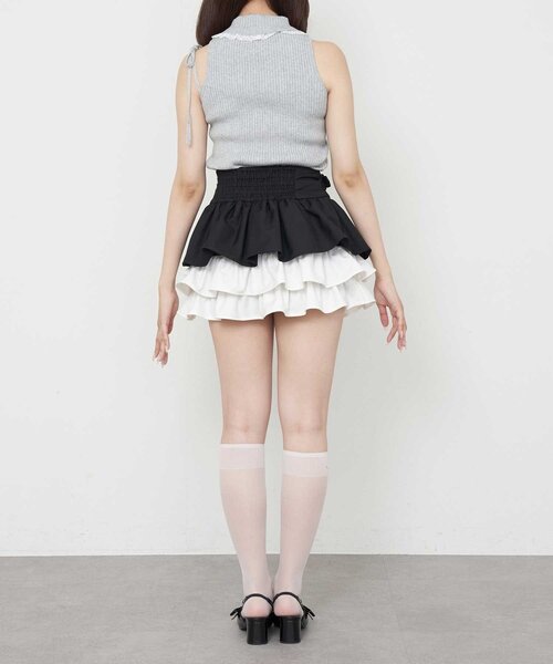 OLIVE des OLIVE（オリーブデオリーブ）の「【Belle Charme】Color Block Tiered Skirt（スカート・レディース・ベージュ/グレー/ブラック・FREE）」の13枚目の写真