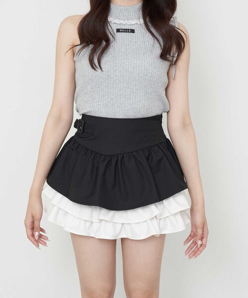 OLIVE des OLIVE（オリーブデオリーブ）の「【Belle Charme】Color Block Tiered Skirt（スカート・レディース・ベージュ/グレー/ブラック・FREE）」の15枚目の写真