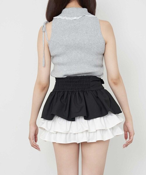 OLIVE des OLIVE（オリーブデオリーブ）の「【Belle Charme】Color Block Tiered Skirt（スカート・レディース・ベージュ/グレー/ブラック・FREE）」の16枚目の写真