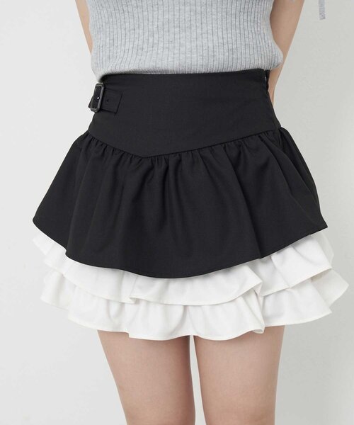 OLIVE des OLIVE（オリーブデオリーブ）の「【Belle Charme】Color Block Tiered Skirt（スカート・レディース・ベージュ/グレー/ブラック・FREE）」の17枚目の写真