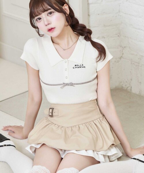 OLIVE des OLIVE（オリーブデオリーブ）の「【Belle Charme】Color Block Tiered Skirt（スカート・レディース・ベージュ/グレー/ブラック・FREE）」の22枚目の写真