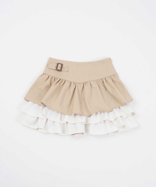 OLIVE des OLIVE（オリーブデオリーブ）の「【Belle Charme】Color Block Tiered Skirt（スカート・レディース・ベージュ/グレー/ブラック・FREE）」の4枚目の写真