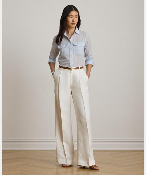 LAUREN RALPH LAUREN(ローレン ラルフ ローレン)の「クラシック フィット ストライプド コットン ボイル シャツ(シャツ/ブラウス・レディース・ブルー・S/XS/M)」の4枚目の写真