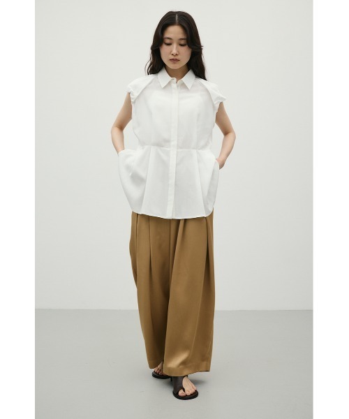 STYLEMIXER(スタイルミキサー)の「バルーンスリーブフレアシャツ(シャツ/ブラウス・レディース・ベージュ系その他/ブルー系その他/ホワイト・FREE)」の4枚目の写真