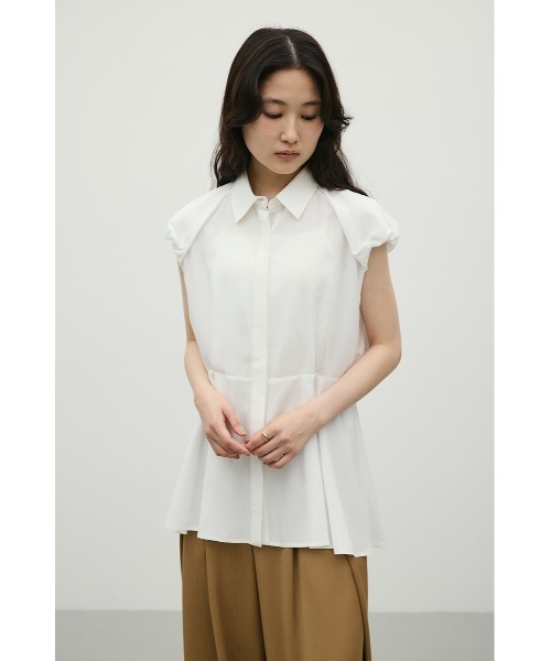STYLEMIXER(スタイルミキサー)の「バルーンスリーブフレアシャツ(シャツ/ブラウス・レディース・ベージュ系その他/ブルー系その他/ホワイト・FREE)」の6枚目の写真