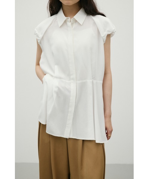 STYLEMIXER(スタイルミキサー)の「バルーンスリーブフレアシャツ(シャツ/ブラウス・レディース・ベージュ系その他/ブルー系その他/ホワイト・FREE)」の7枚目の写真