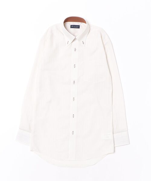 TOKYO SHIRTS(トウキョウシャツ)の「【吸水速乾】 形態安定ノンアイロン ボタンダウン 長袖ビジネスワイシャツ(ビジネスシャツ・メンズ・イエロー・首回り37cm-裄丈84cm/首回り37cm-裄丈80cm/首回り39cm-裄丈80cm/首回り43cm-裄丈86cm/首回り41cm-裄丈82cm/首回り41cm-裄丈86cm/首回り39cm-裄丈84cm/首回り43cm-裄丈82cm/首回り42cm-裄丈82cm/首回り42cm-裄丈86cm)」の6枚目の写真