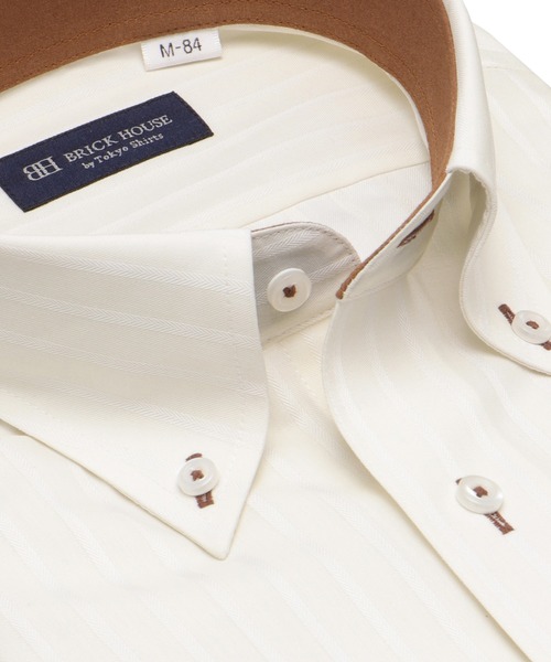 TOKYO SHIRTS(トウキョウシャツ)の「【吸水速乾】 形態安定ノンアイロン ボタンダウン 長袖ビジネスワイシャツ(ビジネスシャツ・メンズ・イエロー・首回り37cm-裄丈84cm/首回り37cm-裄丈80cm/首回り39cm-裄丈80cm/首回り43cm-裄丈86cm/首回り41cm-裄丈82cm/首回り41cm-裄丈86cm/首回り39cm-裄丈84cm/首回り43cm-裄丈82cm/首回り42cm-裄丈82cm/首回り42cm-裄丈86cm)」の2枚目の写真
