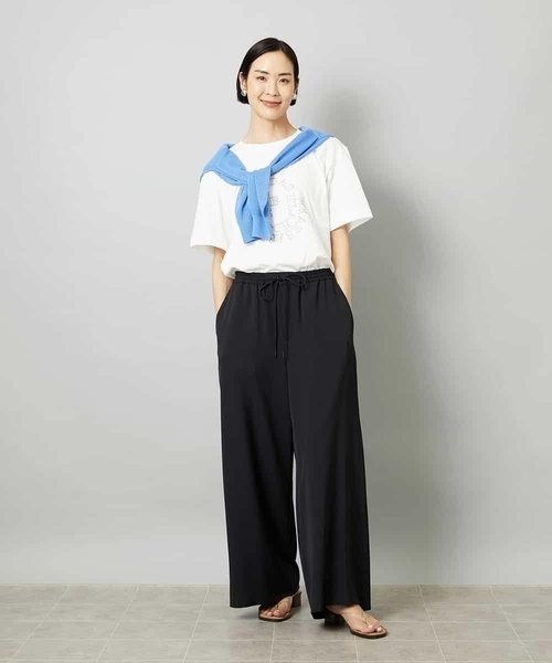 MICHEL KLEIN（ミッシェル・クラン）の「[リラックスボトム]ドローストリング ワイドパンツ（その他パンツ・レディース・カーキ/ブラック・40/38）」の18枚目の写真