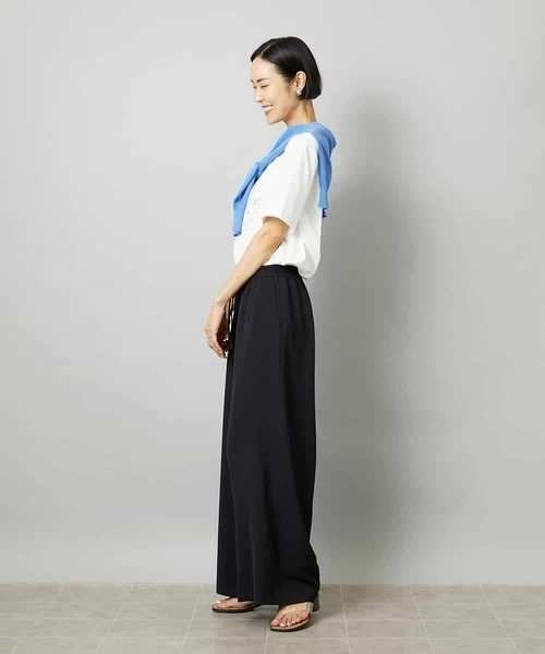 MICHEL KLEIN（ミッシェル・クラン）の「[リラックスボトム]ドローストリング ワイドパンツ（その他パンツ・レディース・カーキ/ブラック・40/38）」の20枚目の写真