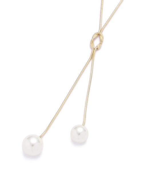 NATURAL BEAUTY BASIC(ナチュラルビューティーベーシック)の「パールラリエットミディネックレス(ネックレス・レディース・ゴールド/シルバー・-)」の3枚目の写真