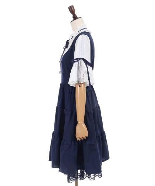 axes femme POETIQUE(アクシーズファムポエティック)の「姫袖風ドッキングOP(ワンピース・レディース・ネイビー/ベージュ/ミント・MEDIUM)」の20枚目の写真