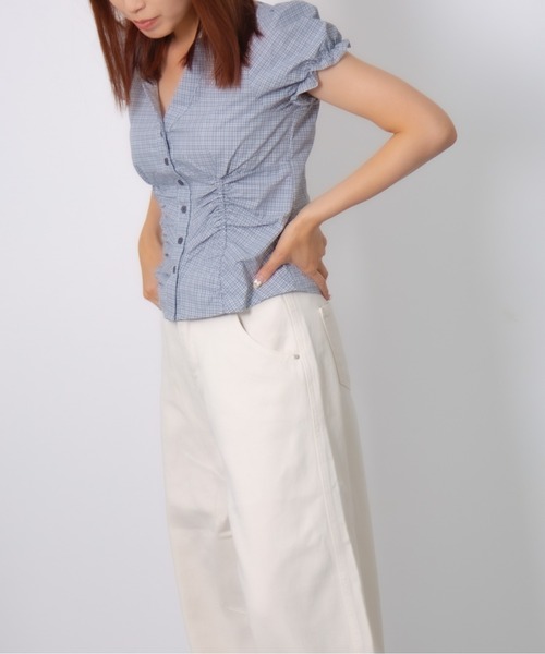 MEMECLE(メメクル)の「【 MEMECLE / メメクル 】ヴィンテージ風 ワイドデザイン バレル デニムパンツ(デニムパンツ・レディース・ブラウン/ライトブルー/ブルー/グレー/オフホワイト・MEDIUM/SMALL)」の7枚目の写真