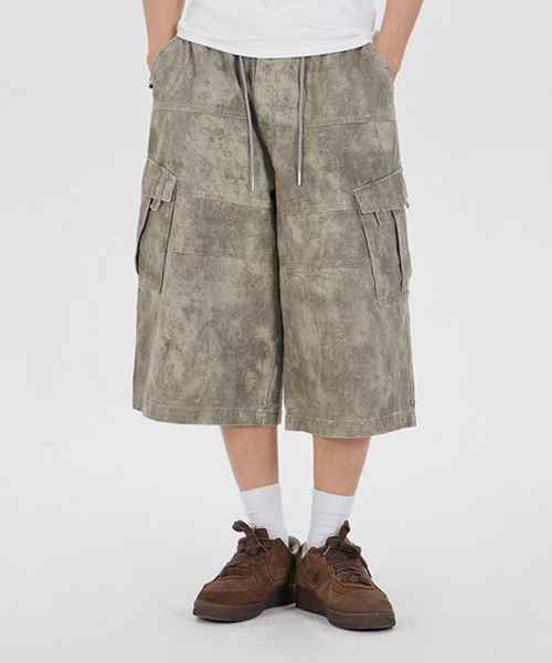 MAKEITTO(メイキット)の「ダスティカーゴバミューダパンツ_カーキ(その他パンツ・メンズ・カーキ・MEDIUM/LARGE/X-LARGE)」の1枚目の写真