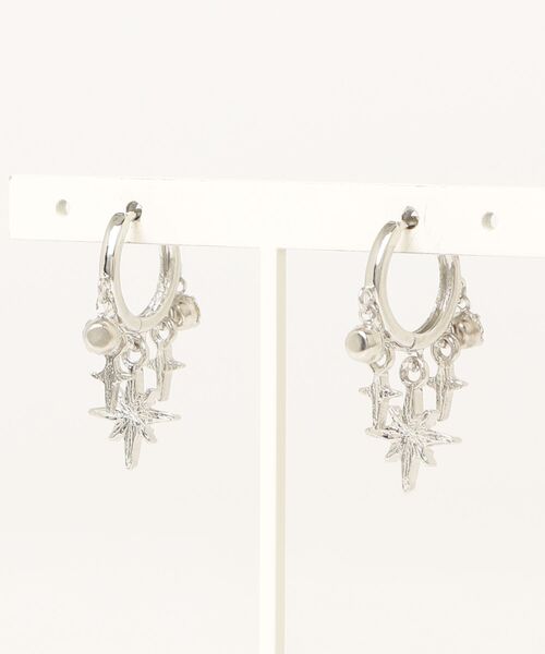 tunee(チュニー)の「スターダストミックスドロップリングペアピアス(MA/EK612)(ピアス(両耳用)・レディース・シルバー・FREE)」の2枚目の写真