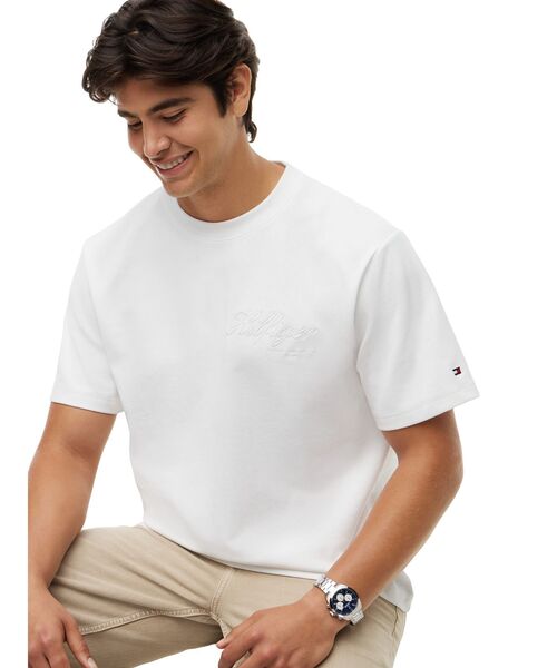 TOMMY HILFIGER(トミーヒルフィガー)の「ジャカードロープロゴ入りリラックスTシャツ(Tシャツ/カットソー・メンズ・ブルー/ホワイト/ネイビー・LARGE/X-LARGE/SMALL/MEDIUM)」の9枚目の写真