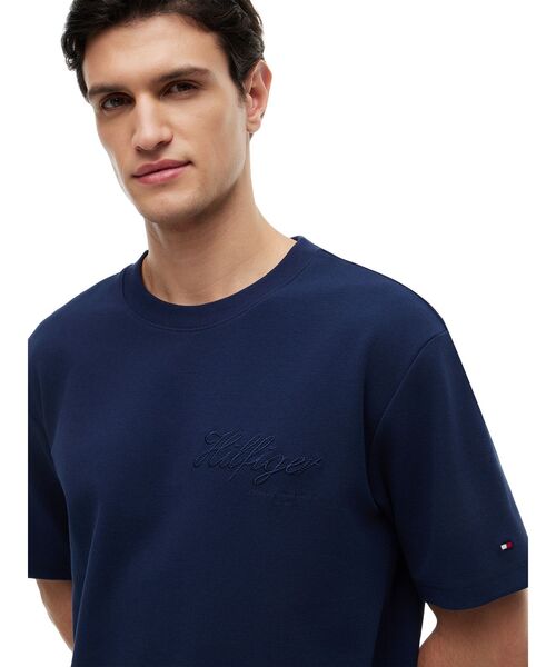 TOMMY HILFIGER(トミーヒルフィガー)の「ジャカードロープロゴ入りリラックスTシャツ(Tシャツ/カットソー・メンズ・ブルー/ホワイト/ネイビー・LARGE/X-LARGE/SMALL/MEDIUM)」の4枚目の写真