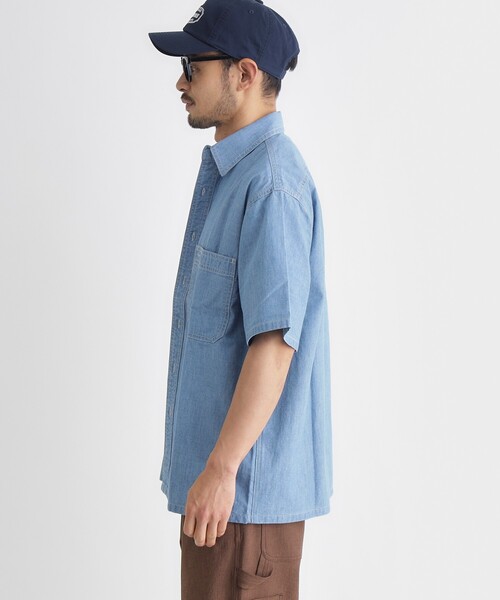 BACK NUMBER（バックナンバー）の「シャンブレー半袖シャツ（シャツ/ブラウス・メンズ・ライトブルー・05/04/03/06）」の3枚目の写真