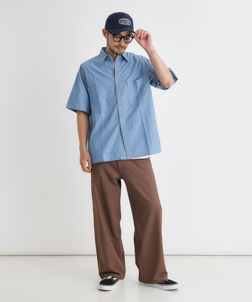 BACK NUMBER（バックナンバー）の「シャンブレー半袖シャツ（シャツ/ブラウス・メンズ・ライトブルー・05/04/03/06）」の6枚目の写真