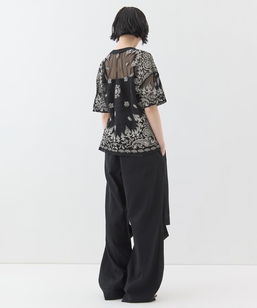 TAAKK(ターク)の「【TAAKK/ターク】Mesh T-shirts/メッシュTシャツ(Tシャツ/カットソー・レディース・ホワイト/ブラック・2)」の12枚目の写真