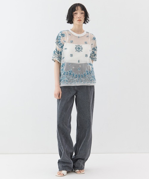 TAAKK(ターク)の「【TAAKK/ターク】Mesh T-shirts/メッシュTシャツ(Tシャツ/カットソー・レディース・ホワイト/ブラック・2)」の18枚目の写真