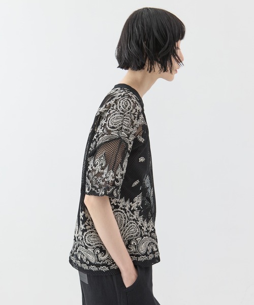 TAAKK(ターク)の「【TAAKK/ターク】Mesh T-shirts/メッシュTシャツ(Tシャツ/カットソー・レディース・ホワイト/ブラック・2)」の10枚目の写真