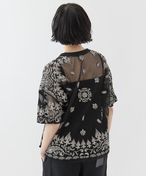 TAAKK(ターク)の「【TAAKK/ターク】Mesh T-shirts/メッシュTシャツ(Tシャツ/カットソー・レディース・ホワイト/ブラック・2)」の9枚目の写真