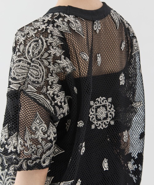 TAAKK(ターク)の「【TAAKK/ターク】Mesh T-shirts/メッシュTシャツ(Tシャツ/カットソー・レディース・ホワイト/ブラック・2)」の7枚目の写真