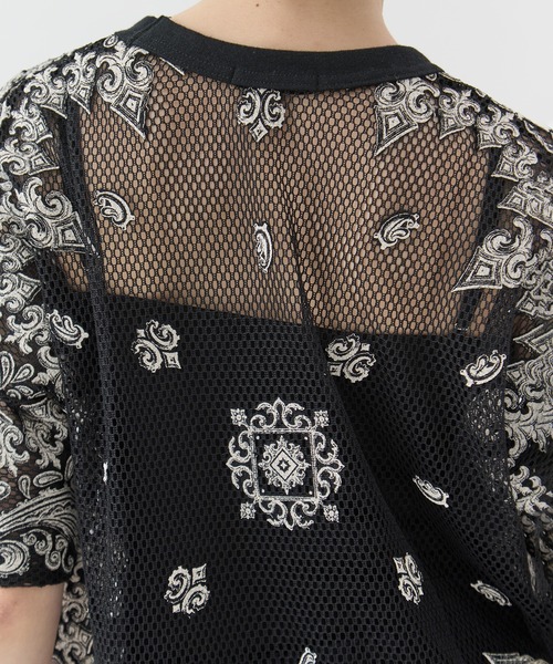 TAAKK(ターク)の「【TAAKK/ターク】Mesh T-shirts/メッシュTシャツ(Tシャツ/カットソー・レディース・ホワイト/ブラック・2)」の3枚目の写真