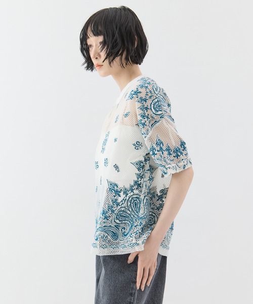 TAAKK(ターク)の「【TAAKK/ターク】Mesh T-shirts/メッシュTシャツ(Tシャツ/カットソー・レディース・ホワイト/ブラック・2)」の15枚目の写真