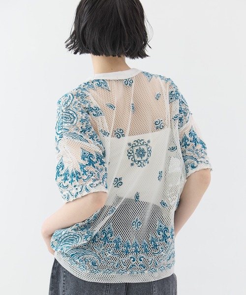 TAAKK(ターク)の「【TAAKK/ターク】Mesh T-shirts/メッシュTシャツ(Tシャツ/カットソー・レディース・ホワイト/ブラック・2)」の14枚目の写真