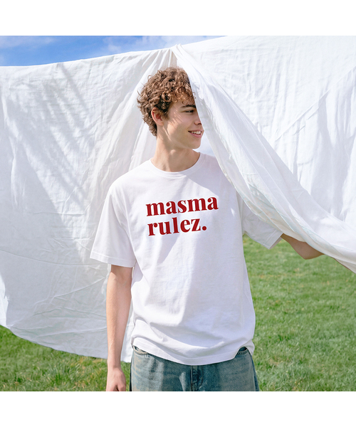 MASMARULEZ APPAREL(マスマルールズ アパレル)の「MSMRZ Cool Cotton T-shirt_White_4 Colors(Tシャツ/カットソー・レディース・ブラック/ピンク/レッド/ミント・SMALL/MEDIUM/LARGE)」の1枚目の写真