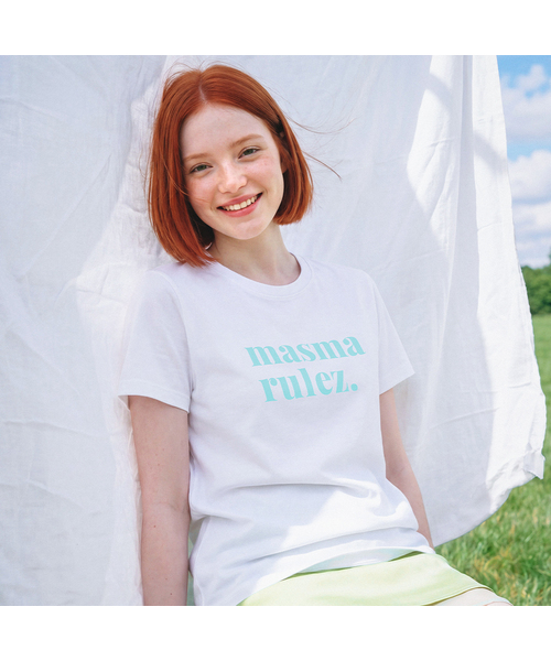 MASMARULEZ APPAREL(マスマルールズ アパレル)の「MSMRZ Cool Cotton T-shirt_White_4 Colors(Tシャツ/カットソー・レディース・ブラック/ピンク/レッド/ミント・SMALL/MEDIUM/LARGE)」の3枚目の写真