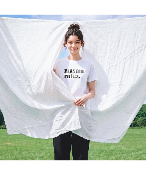 MASMARULEZ APPAREL(マスマルールズ アパレル)の「MSMRZ Cool Cotton T-shirt_White_4 Colors(Tシャツ/カットソー・レディース・ブラック/ピンク/レッド/ミント・SMALL/MEDIUM/LARGE)」の2枚目の写真