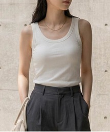 カップ付きリブタンクトップ