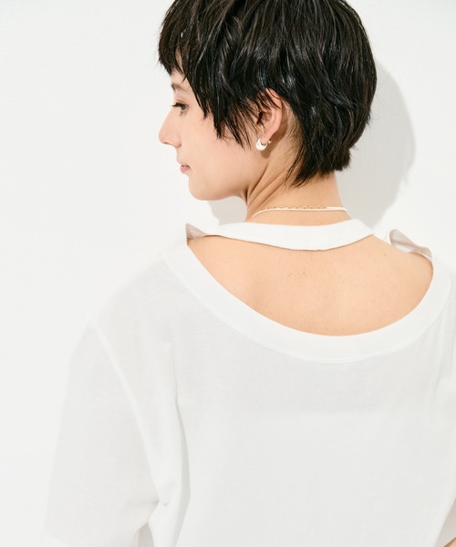 INSCRIRE（アンスクリア）の「[INSCRIRE/アンスクリア]Raffy Gauze 2-Way T-Shirt（Tシャツ/カットソー・レディース・ホワイト・S）」の5枚目の写真