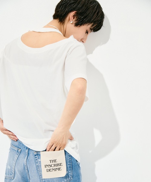 INSCRIRE（アンスクリア）の「[INSCRIRE/アンスクリア]Raffy Gauze 2-Way T-Shirt（Tシャツ/カットソー・レディース・ホワイト・S）」の6枚目の写真