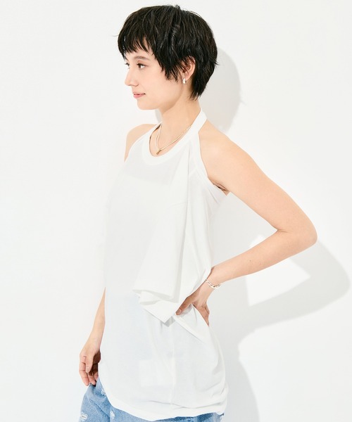 INSCRIRE（アンスクリア）の「[INSCRIRE/アンスクリア]Raffy Gauze 2-Way T-Shirt（Tシャツ/カットソー・レディース・ホワイト・S）」の9枚目の写真