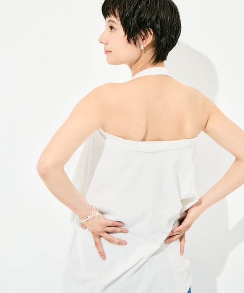 INSCRIRE（アンスクリア）の「[INSCRIRE/アンスクリア]Raffy Gauze 2-Way T-Shirt（Tシャツ/カットソー・レディース・ホワイト・S）」の10枚目の写真