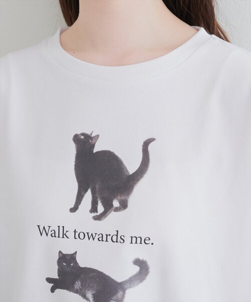 natural couture(ナチュラルクチュール)の「アソートCATフォトT(Tシャツ/カットソー・レディース・オフホワイト/スミクロ/その他1・FREE)」の18枚目の写真