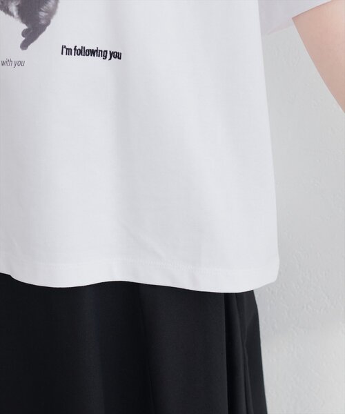 natural couture(ナチュラルクチュール)の「アソートCATフォトT(Tシャツ/カットソー・レディース・オフホワイト/スミクロ/その他1・FREE)」の16枚目の写真