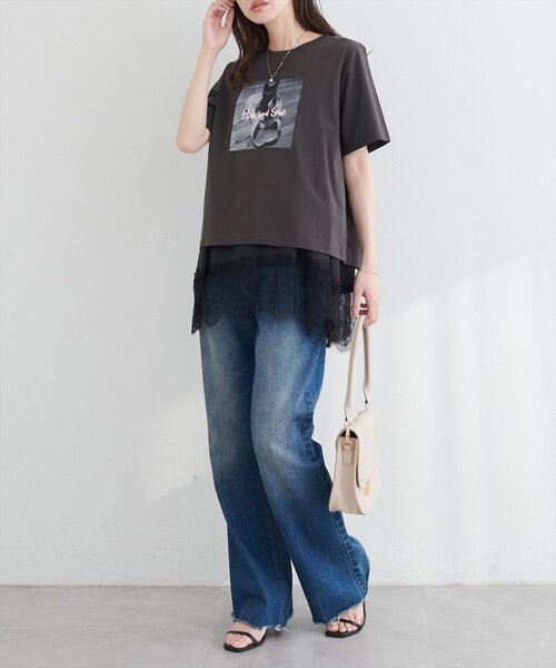 natural couture(ナチュラルクチュール)の「アソートCATフォトT(Tシャツ/カットソー・レディース・オフホワイト/スミクロ/その他1・FREE)」の10枚目の写真