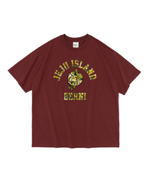 ジェジュエンブレムグラフィック半袖Tシャツ(ワイン)