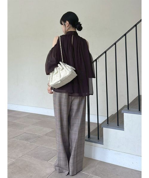 LILY BROWN(リリーブラウン)の「ベルト付きスラックス(その他パンツ・レディース・ベージュ/ダークネイビー/チェック・0/1)」の12枚目の写真