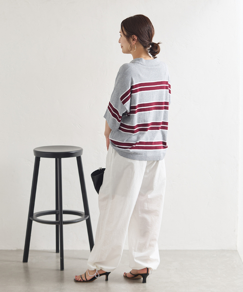 JOURNAL STANDARD(ジャーナルスタンダード)の「ラガーニットシャツ(ニット/セーター・レディース・チャコールグレー/ブラック/キャメル・FREE)」の13枚目の写真