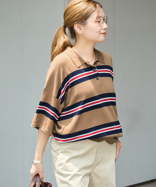 JOURNAL STANDARD(ジャーナルスタンダード)の「ラガーニットシャツ(ニット/セーター・レディース・チャコールグレー/ブラック/キャメル・FREE)」の22枚目の写真