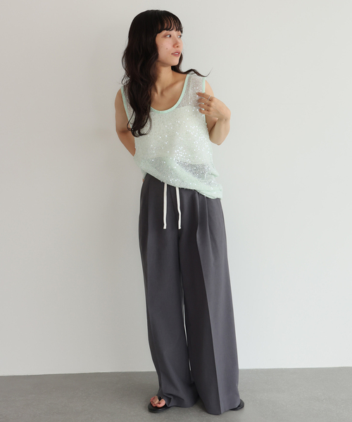 +81BRANCA(ハチイチブランカ)の「+81 BRANCA/ハチイチブランカ SLOBE別注 スパンコールタンク(その他トップス・レディース・ライトグリーン/ホワイト/ブラウン・FREE)」の19枚目の写真