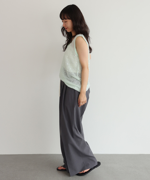 +81BRANCA(ハチイチブランカ)の「+81 BRANCA/ハチイチブランカ SLOBE別注 スパンコールタンク(その他トップス・レディース・ライトグリーン/ホワイト/ブラウン・FREE)」の18枚目の写真